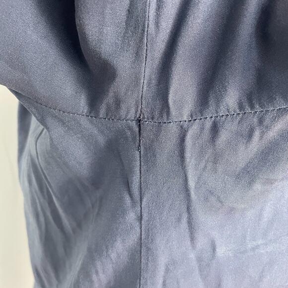 Vintage Casual Top Size XL Blue Solid Short Sleeve Button Pocket Minimal Relaxed - Picture 8 of 11
